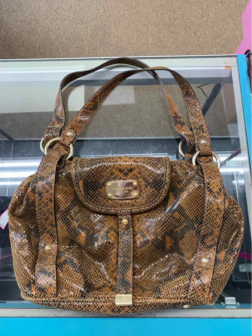 Michael kors brown snakeskin purse hotsell