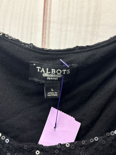 Talbots Women's Size L Black Sequined Sleeveless Top