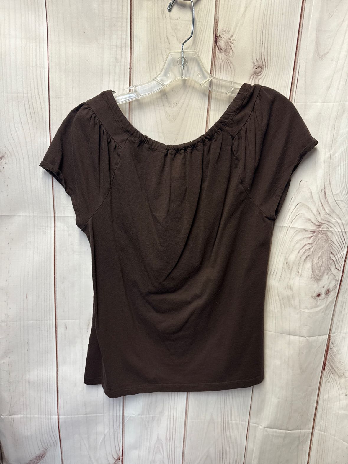 Ana Women's Size L Brown Short Sleeve Top