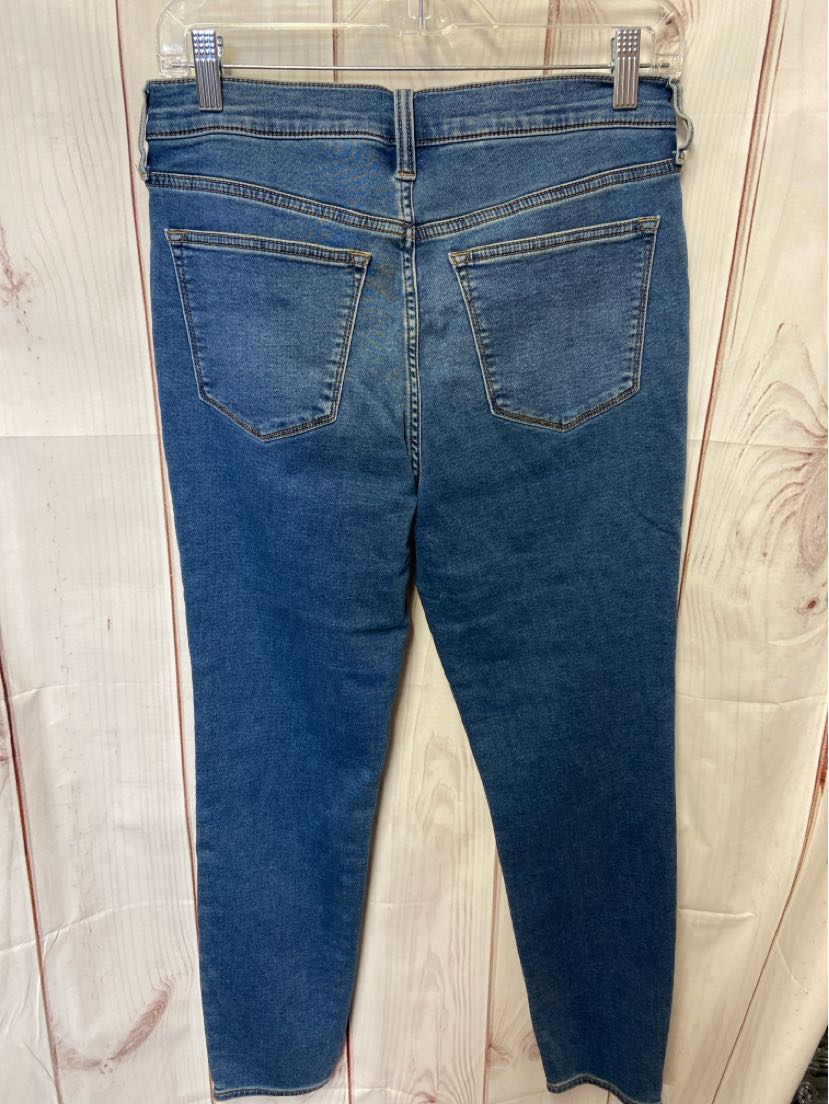 J Crew Women's Size 29 (7-8) Blue Denim Jeans 9" Mid-Rise Skinny