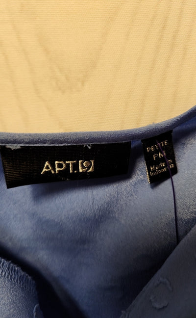 Apt 9 Women's Size M Petite Blue Short Sleeve Top