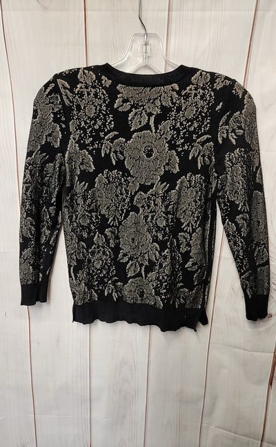 Ann Taylor Women's Size XS Petite Black 3/4 Sleeve Top