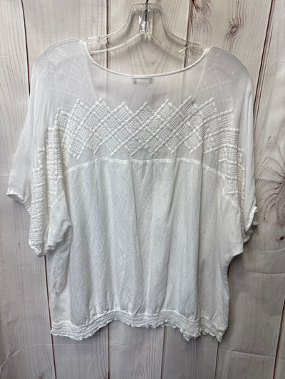 Lucky Brand Women's Size XL White Short Sleeve Top