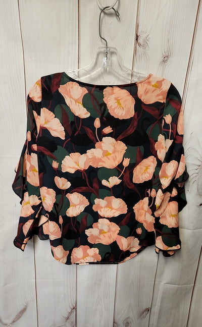 Ann Taylor Women's Size XXS Petite Pink Floral Long Sleeve Top