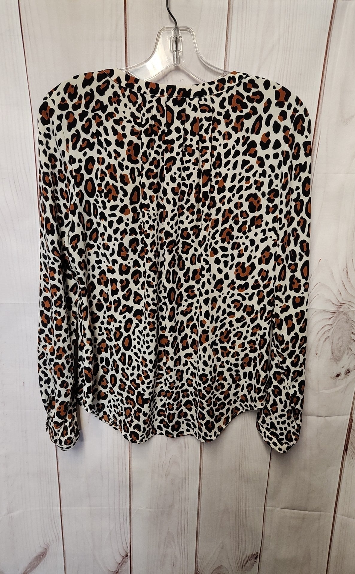 Talbots Women's Size S Brown Animal Print Long Sleeve Top