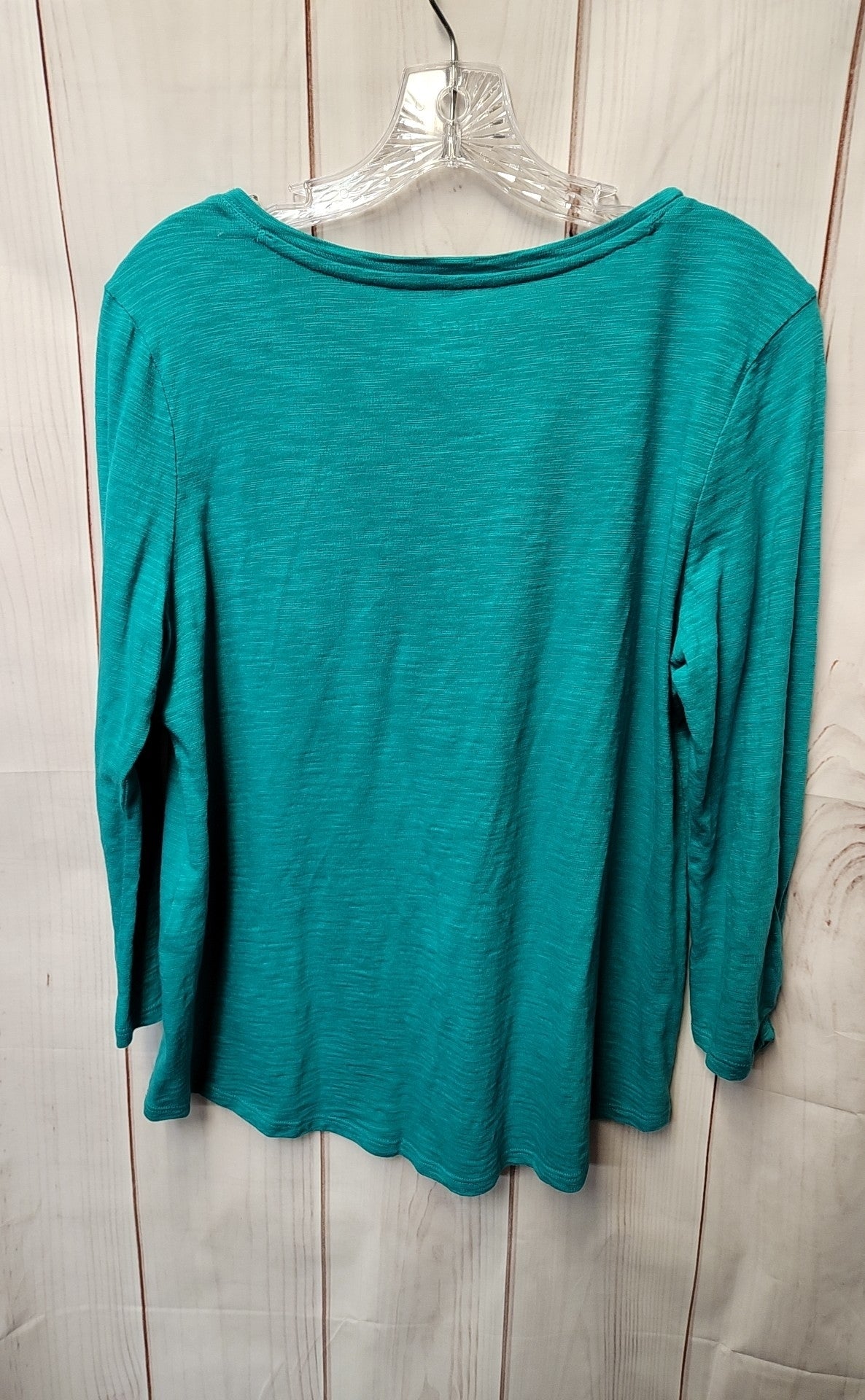 Chico's Women's Size 1 = US M Green 3/4 Sleeve Top