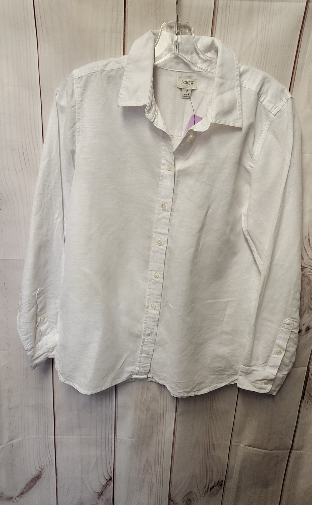 J Crew Women's Size S White Long Sleeve Top