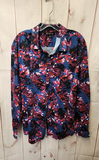 INC Men's Size XXL Blue Floral Shirt