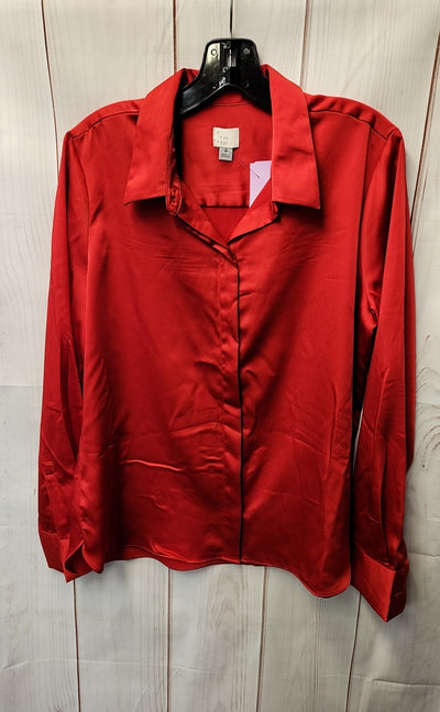 A New Day Women's Size M Red Long Sleeve Top