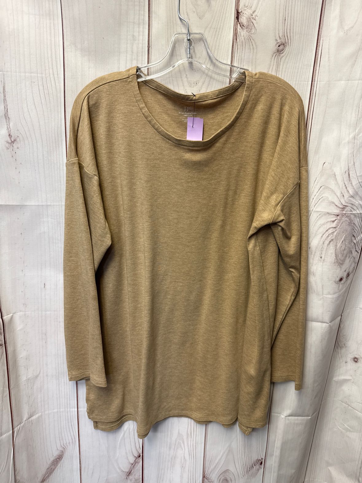 J Jill Women's Size L Tan Long Sleeve Top