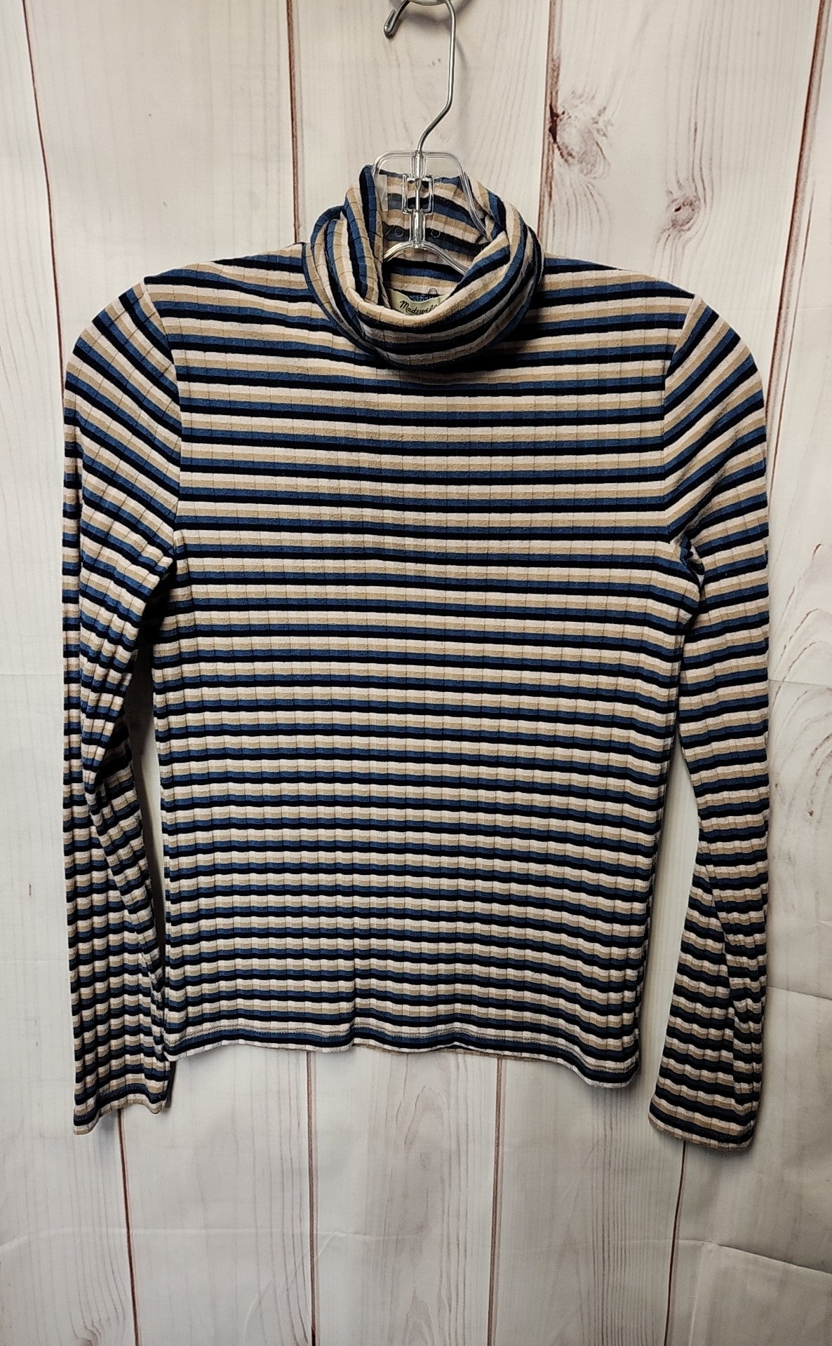 Madewell Women's Size S Blue & Brown Long Sleeve Top