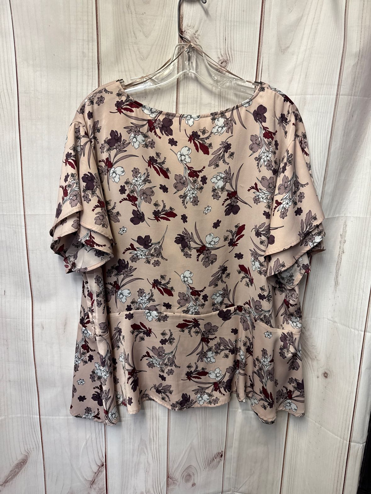 Liz Claiborne Women's Size 3X Pink Floral Short Sleeve Top