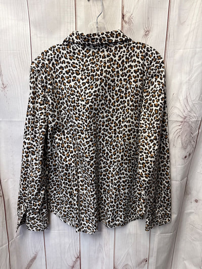 Talbots Women's Size XL Brown Animal Print Long Sleeve Top