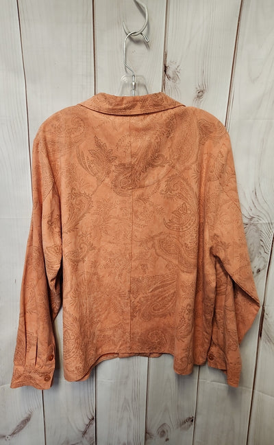 Keneth Too! Women's Size 2X Peach Long Sleeve Top