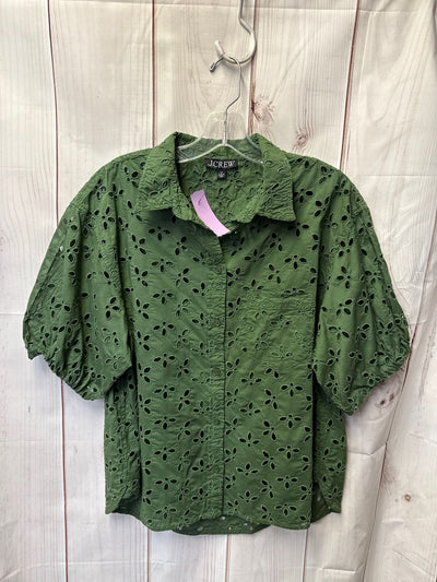 J Crew Women's Size 14 Green Short Sleeve Top