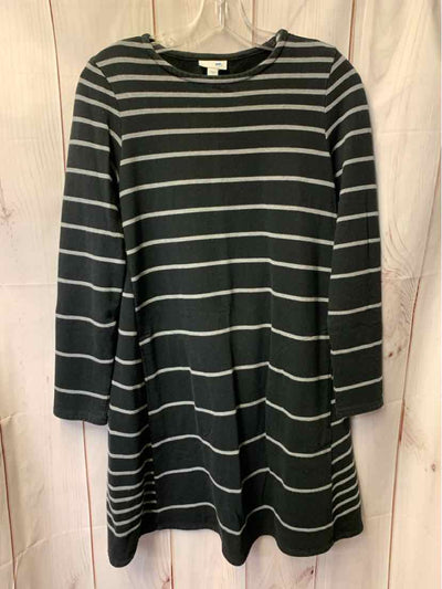 J Jill Women's Size S Black Stripe Dress