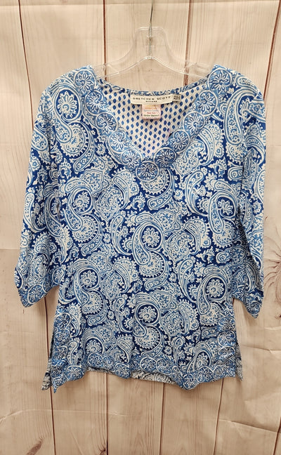 Gretchen Scott Women's Size XS Blue 3/4 Sleeve Top