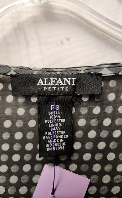 Alfani Women's Size S Petite Black & White Long Sleeve Top