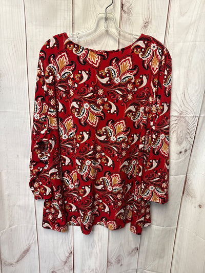 Liz Claiborne Women's Size 2X Red 3/4 Sleeve Top