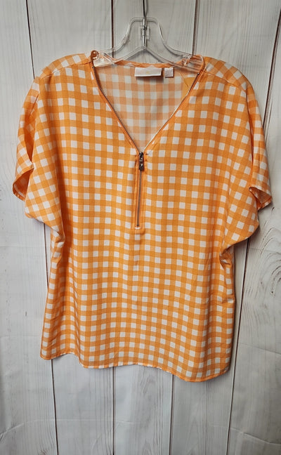 Belle Women's Size XS Orange Short Sleeve Top