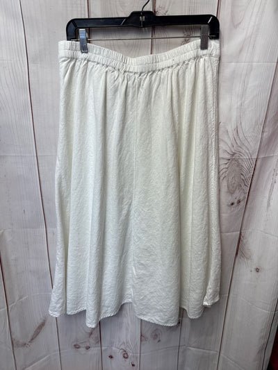 Banana Republic Women's Size L Petite White Linen Blend Skirt