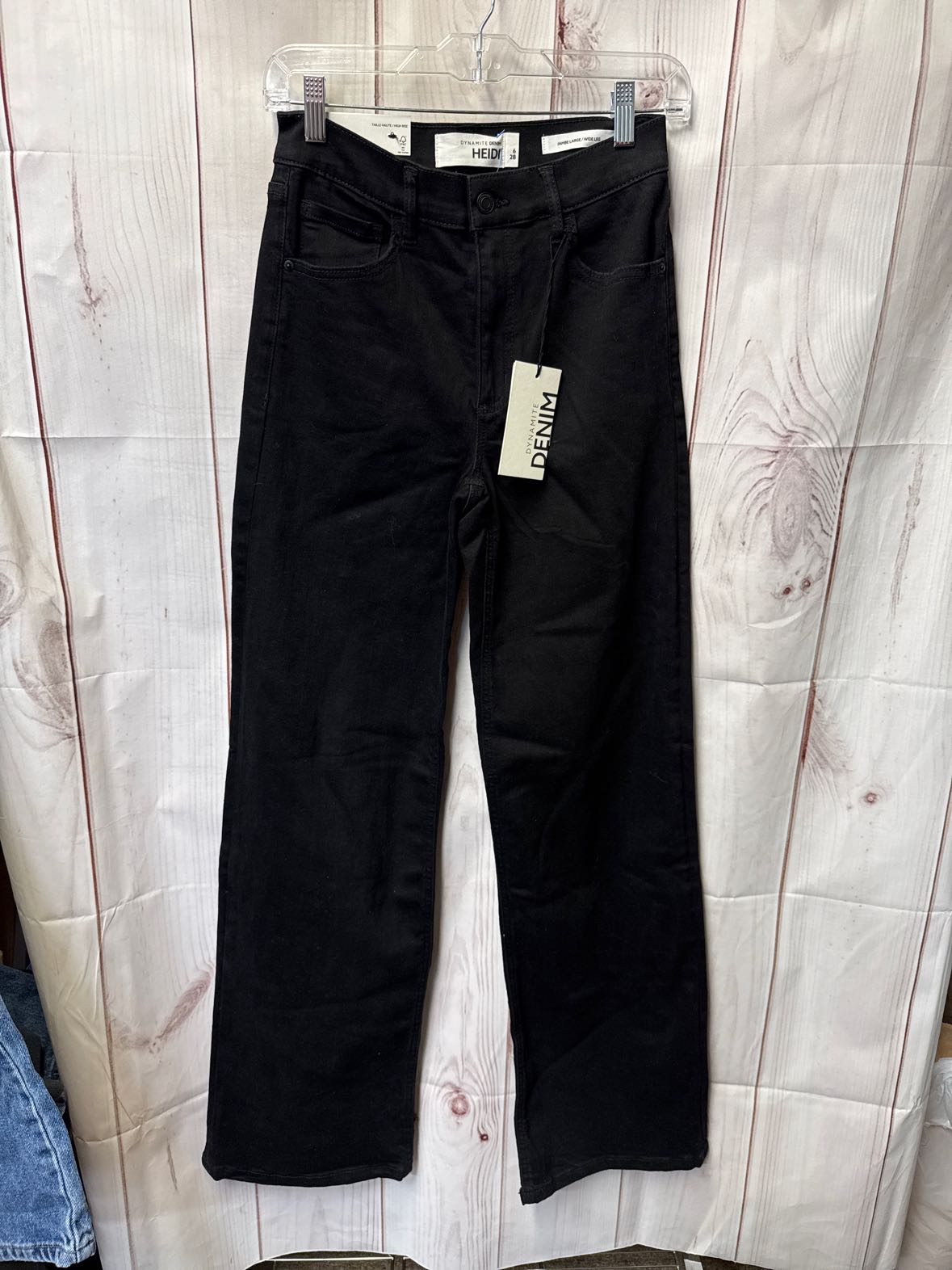 Dynamite Women's Size 28 (5-6) Black Jeans Heidi High Rise Wide Leg NWT