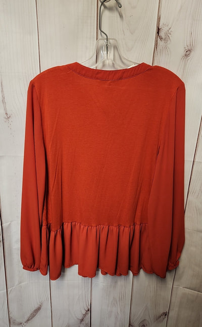 Loft Women's Size M Orange Long Sleeve Top