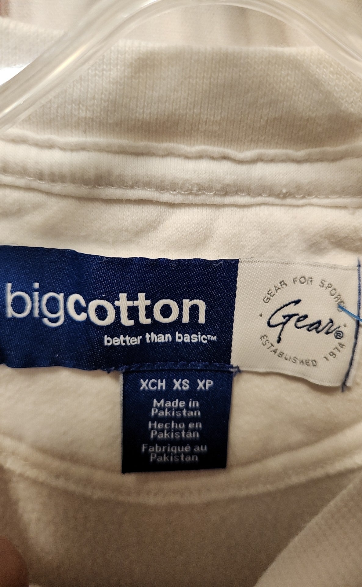 Big Cotton Women's Size XS White Sweatshirt