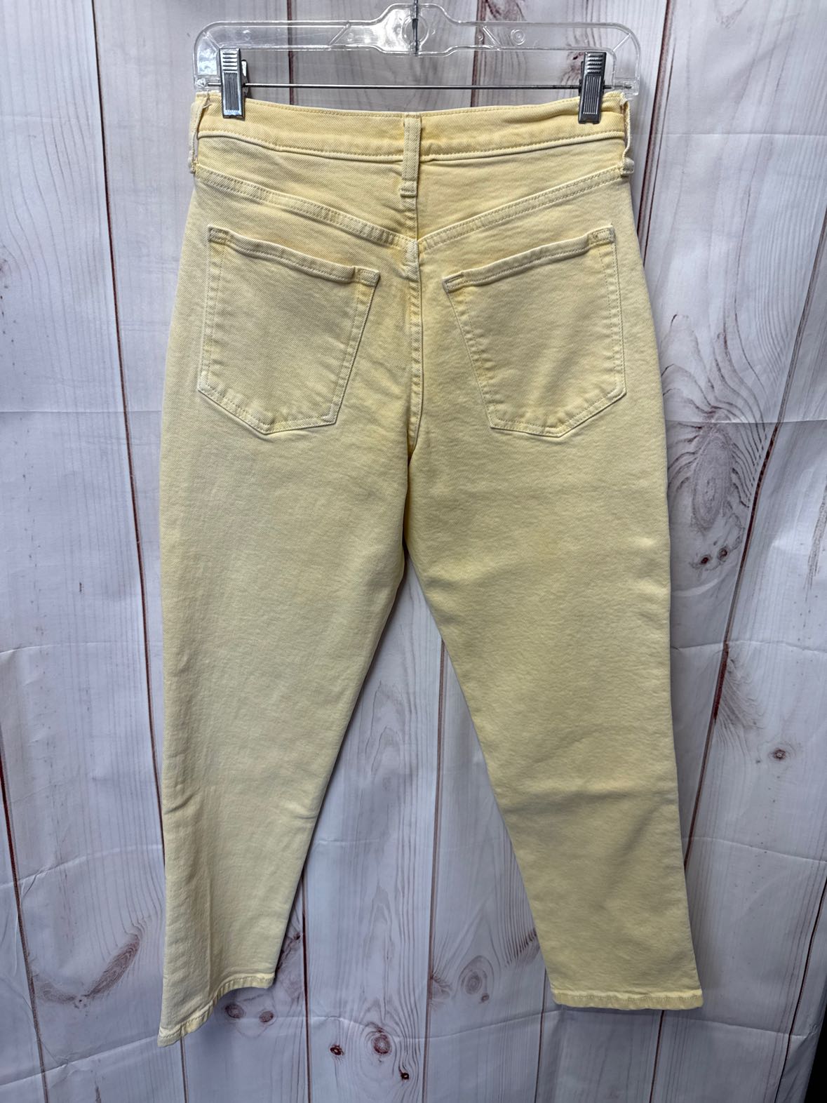 Banana Republic Women's Size 27 (3-4) High-Rise Striaght Yellow Denim Jeans