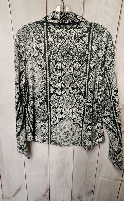 Ninety Women's Size L Green Long Sleeve Top