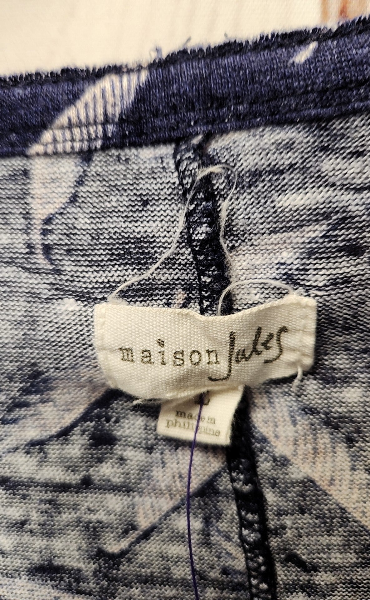 Maison Jules Women's Size L Blue Short Sleeve Top