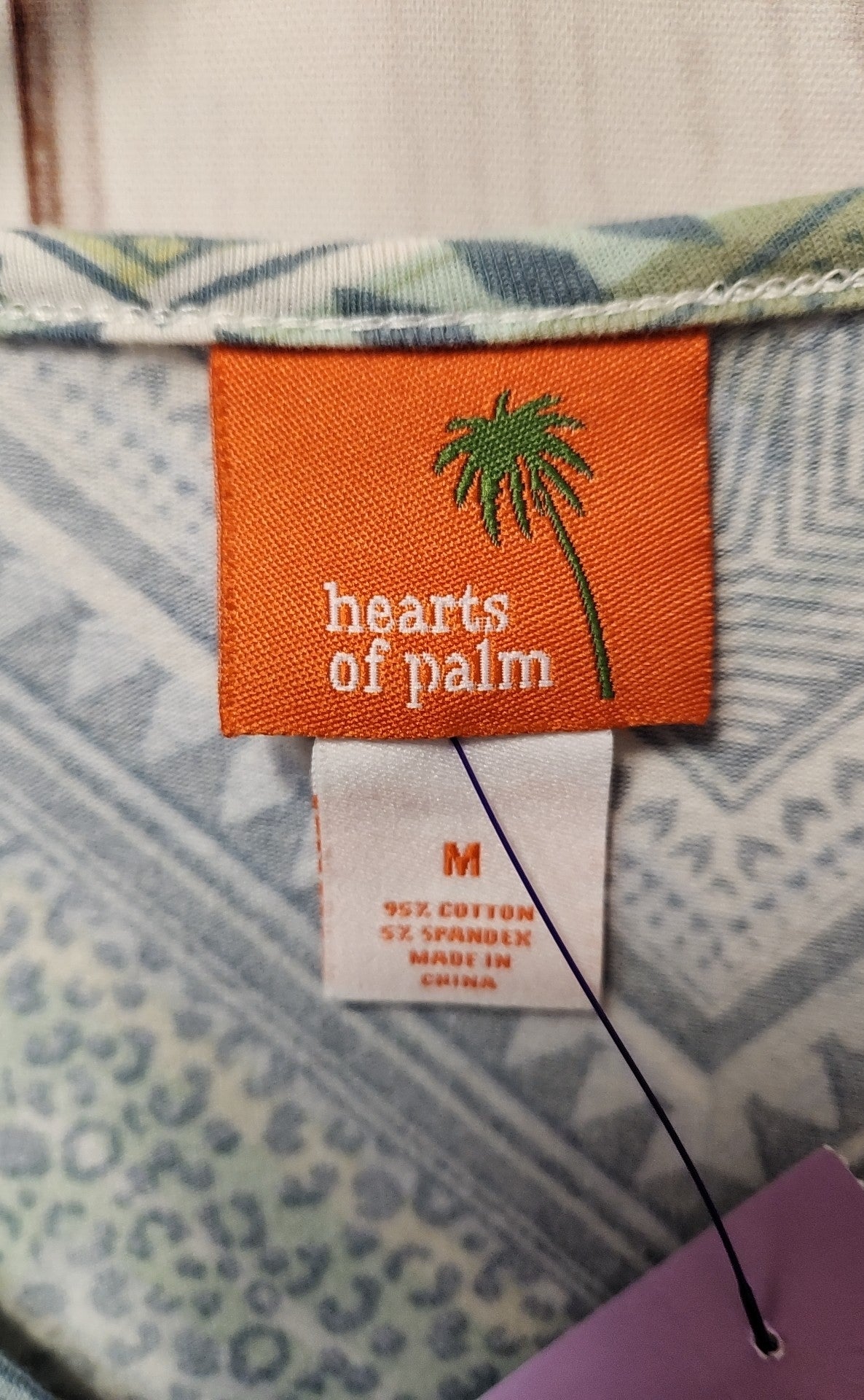 Hearts of Palm Women's Size M Green Short Sleeve Top