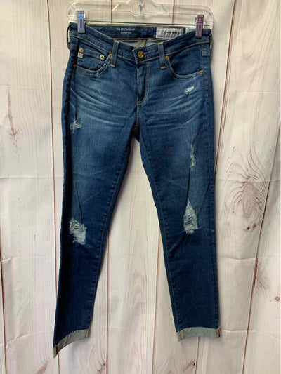 AG Adriano Goldschmied Women's Size 26 (1-2) Blue Jeans The Stilt Roll-up