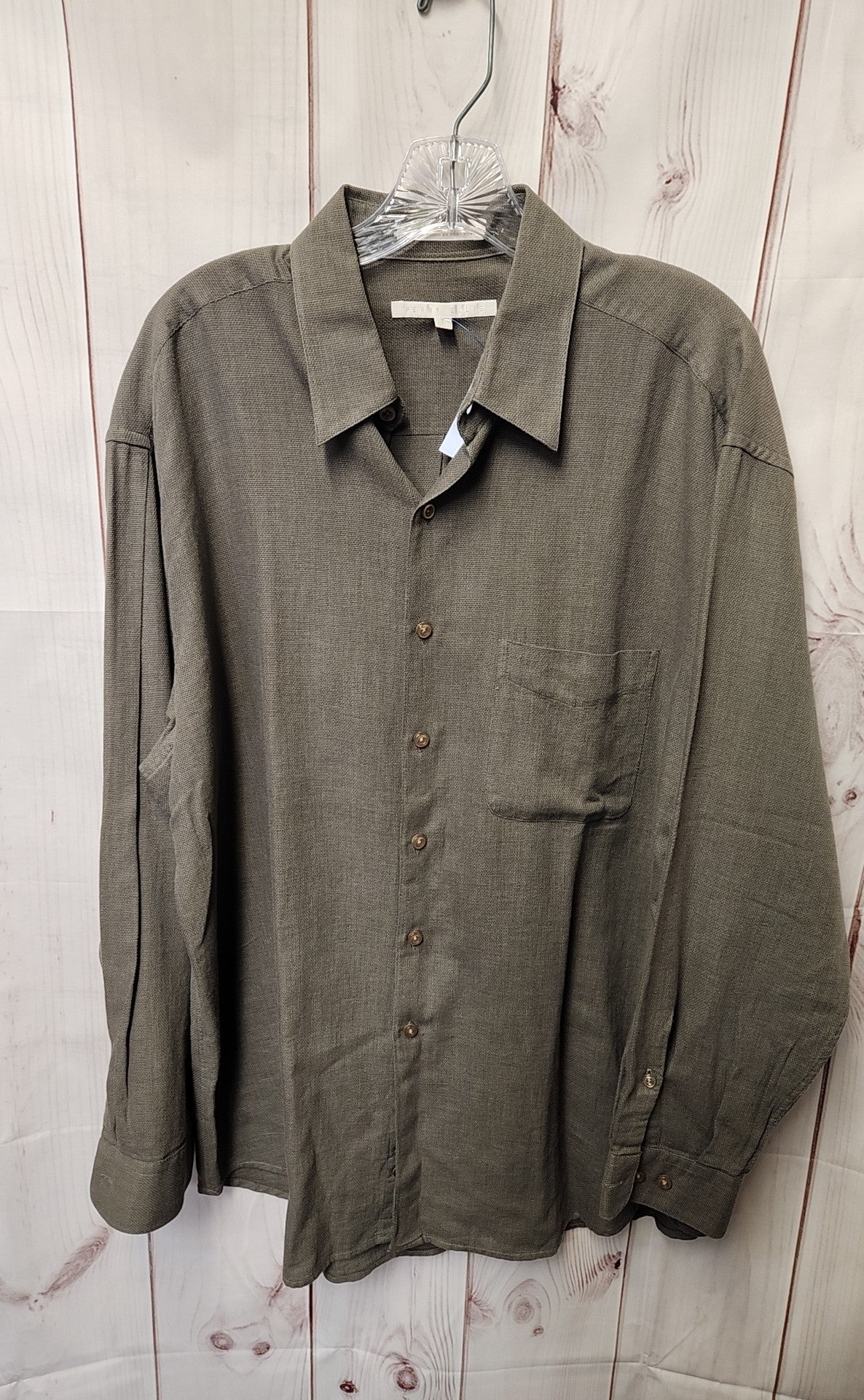 Perry Ellis Men's Size L Gray Cotton Shirt