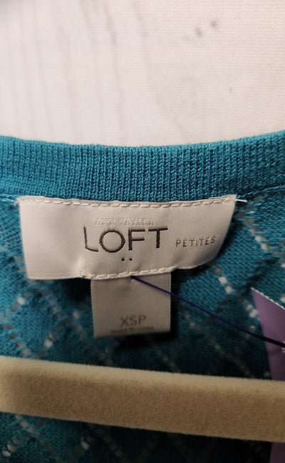 Loft Women's Size XS Petite Teal 3/4 Sleeve Top