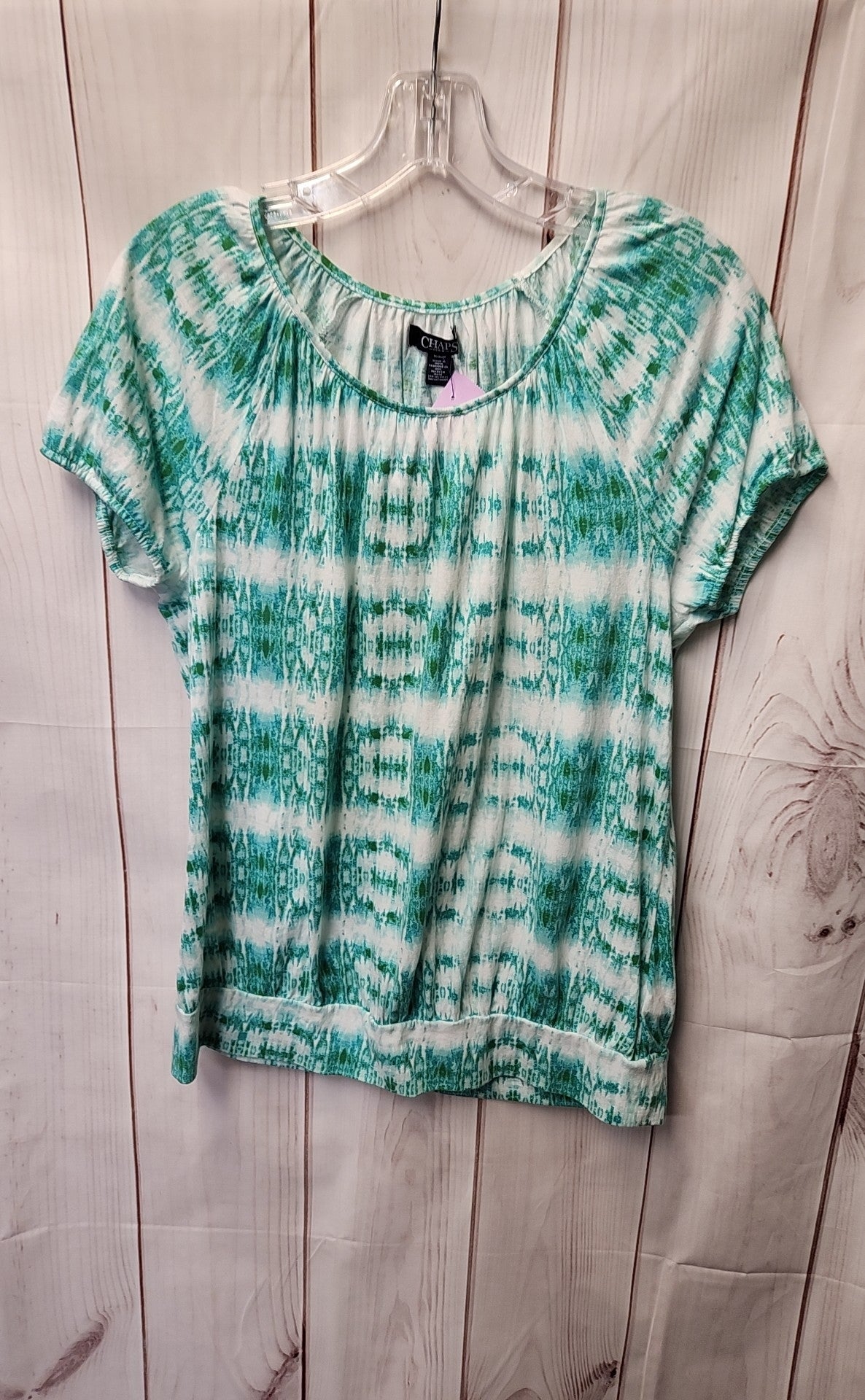 Chaps Women's Size M Green Short Sleeve Top