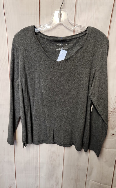 Talbots Women's Size 1X Gray Long Sleeve Top