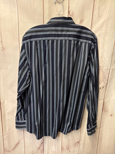 Tasso Elba Men's Size L Blue Stripes Shirt