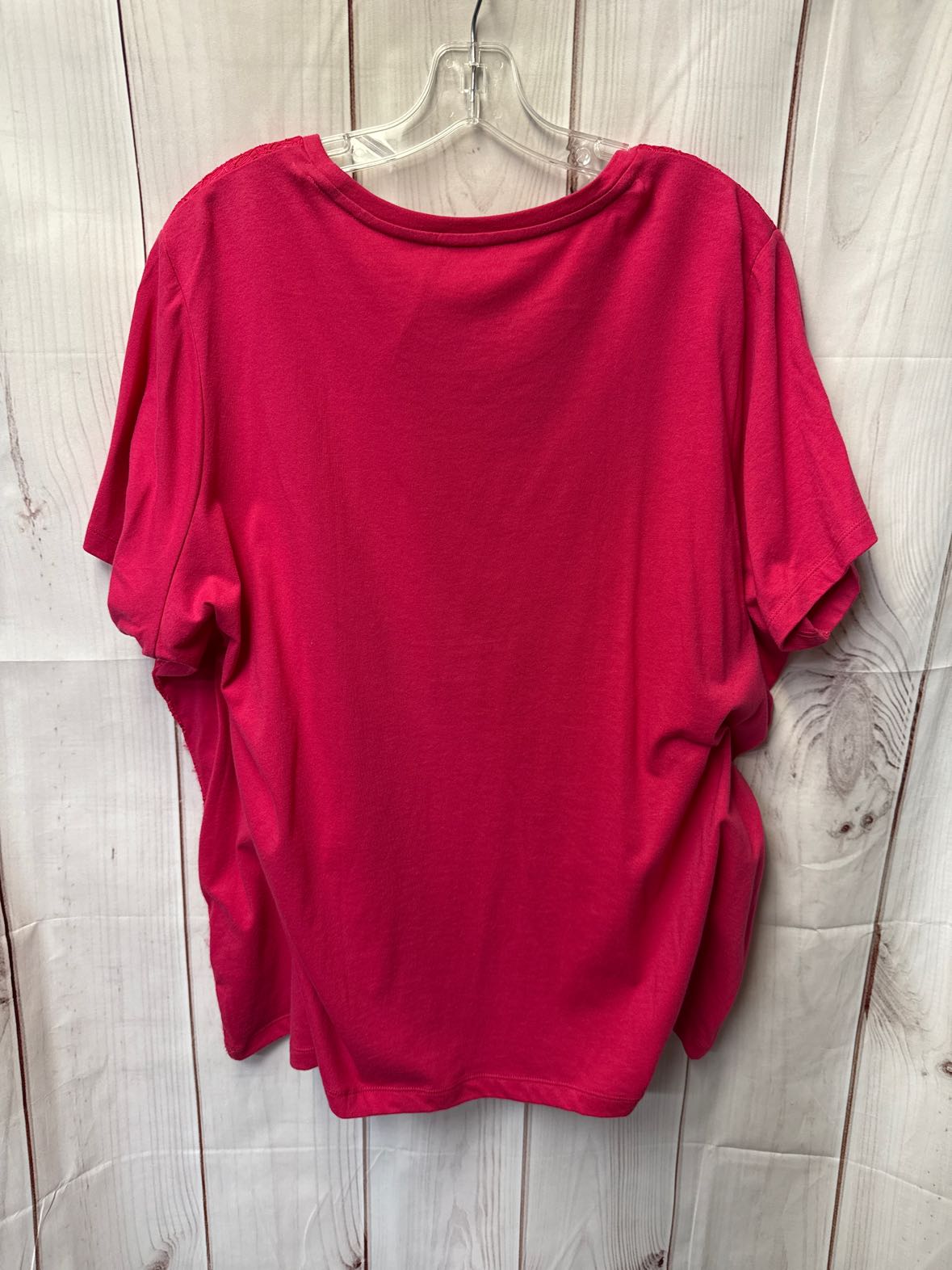 Laura Scott Women's Size 2X Pink Short Sleeve Top