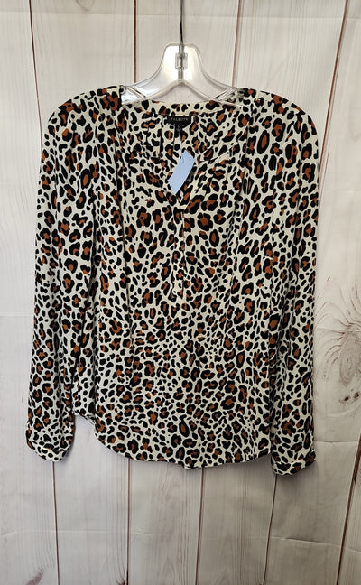 Talbots Women's Size S Brown Animal Print Long Sleeve Top