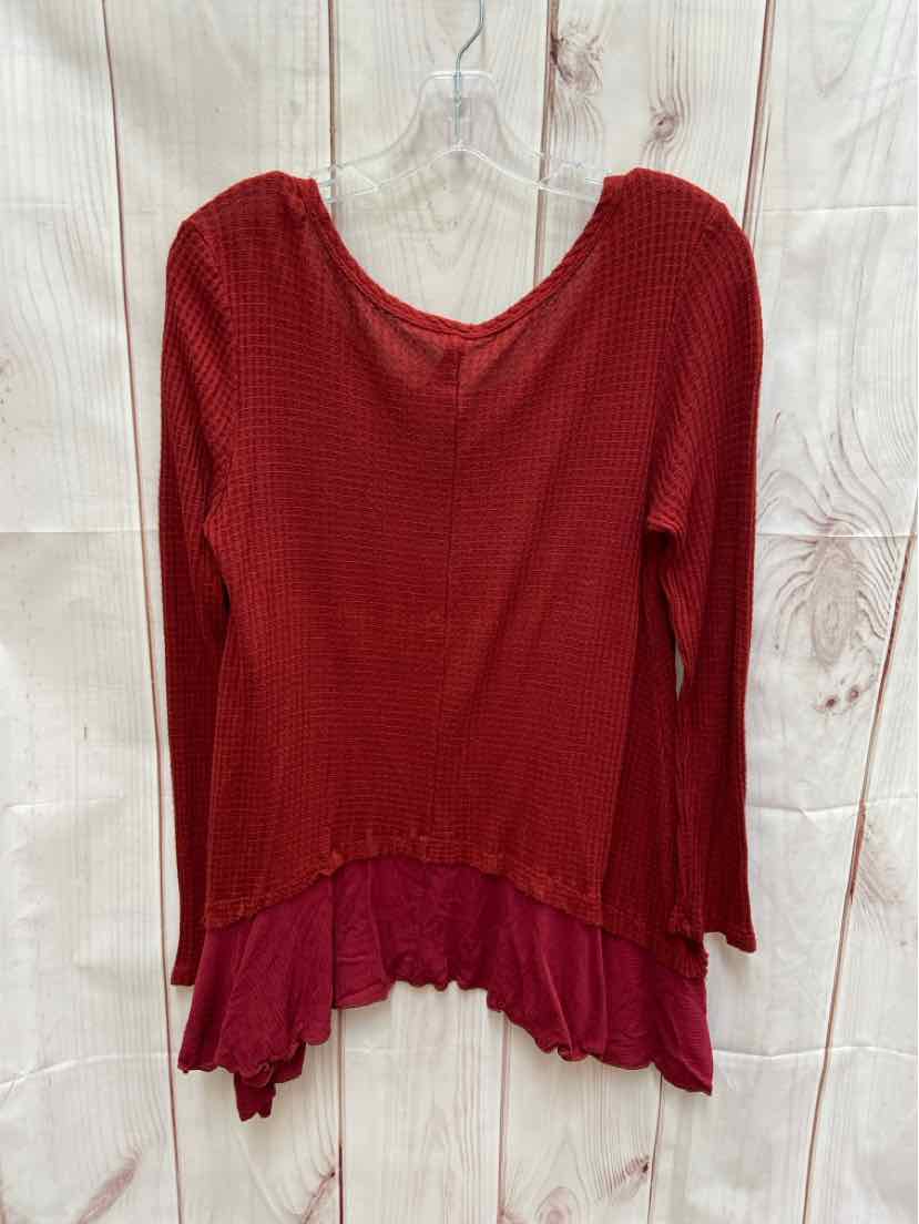 Design Lab Women's Size M Red Long Sleeve Top