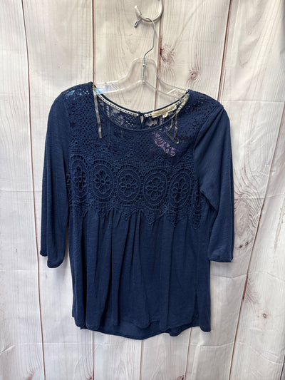 Rewind Women's Size M Blue 3/4 Sleeve Top