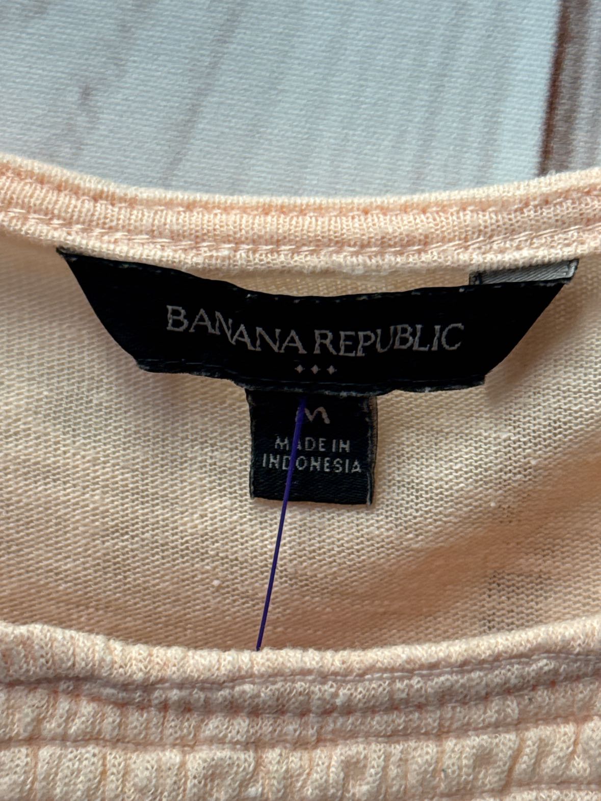 Banana Republic Women's Size M Peach 3/4 Sleeve Top