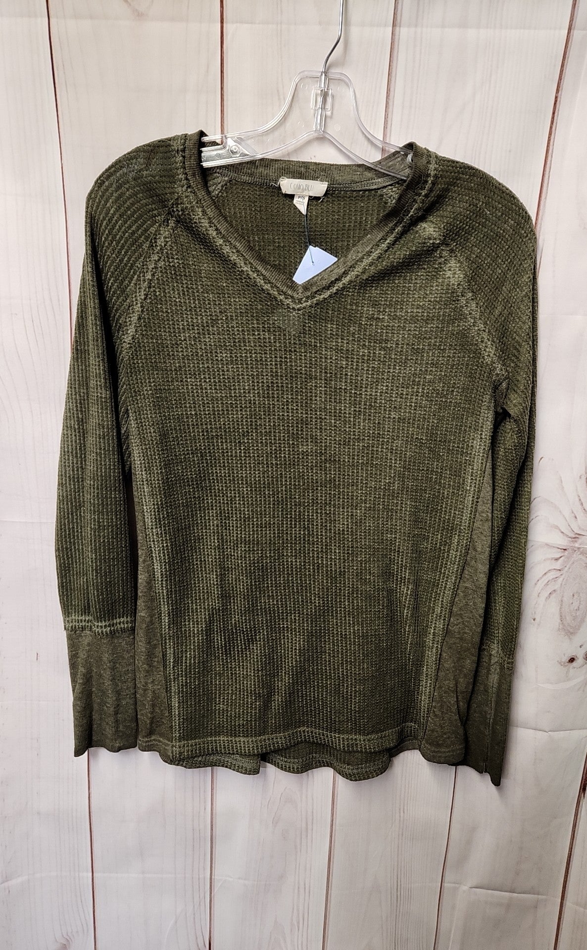 Como Blu Women's Size S Olive Green Long Sleeve Top