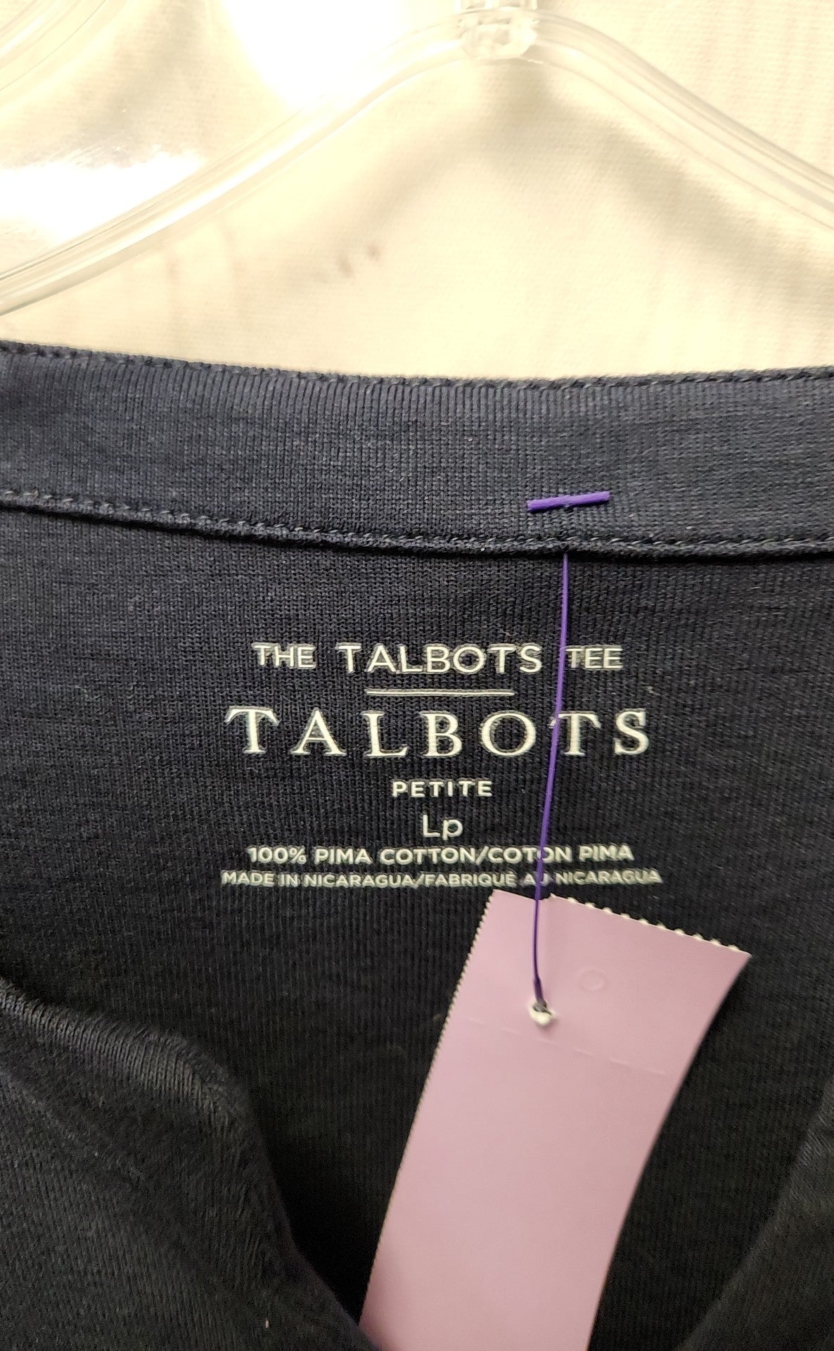 Talbots Women's Size L Petite Navy Short Sleeve Top