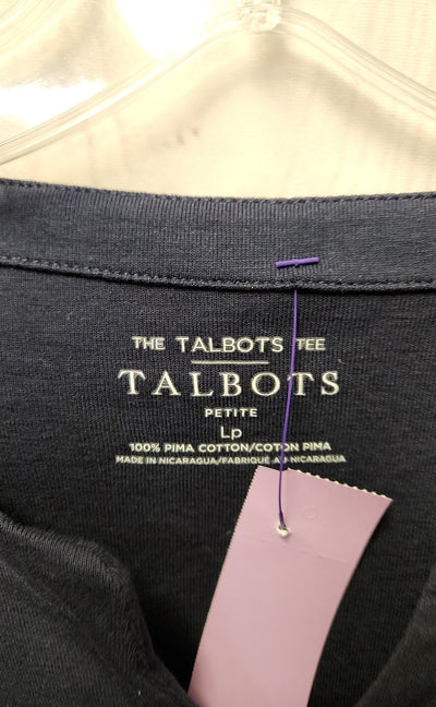 Talbots Women's Size L Petite Navy Short Sleeve Top