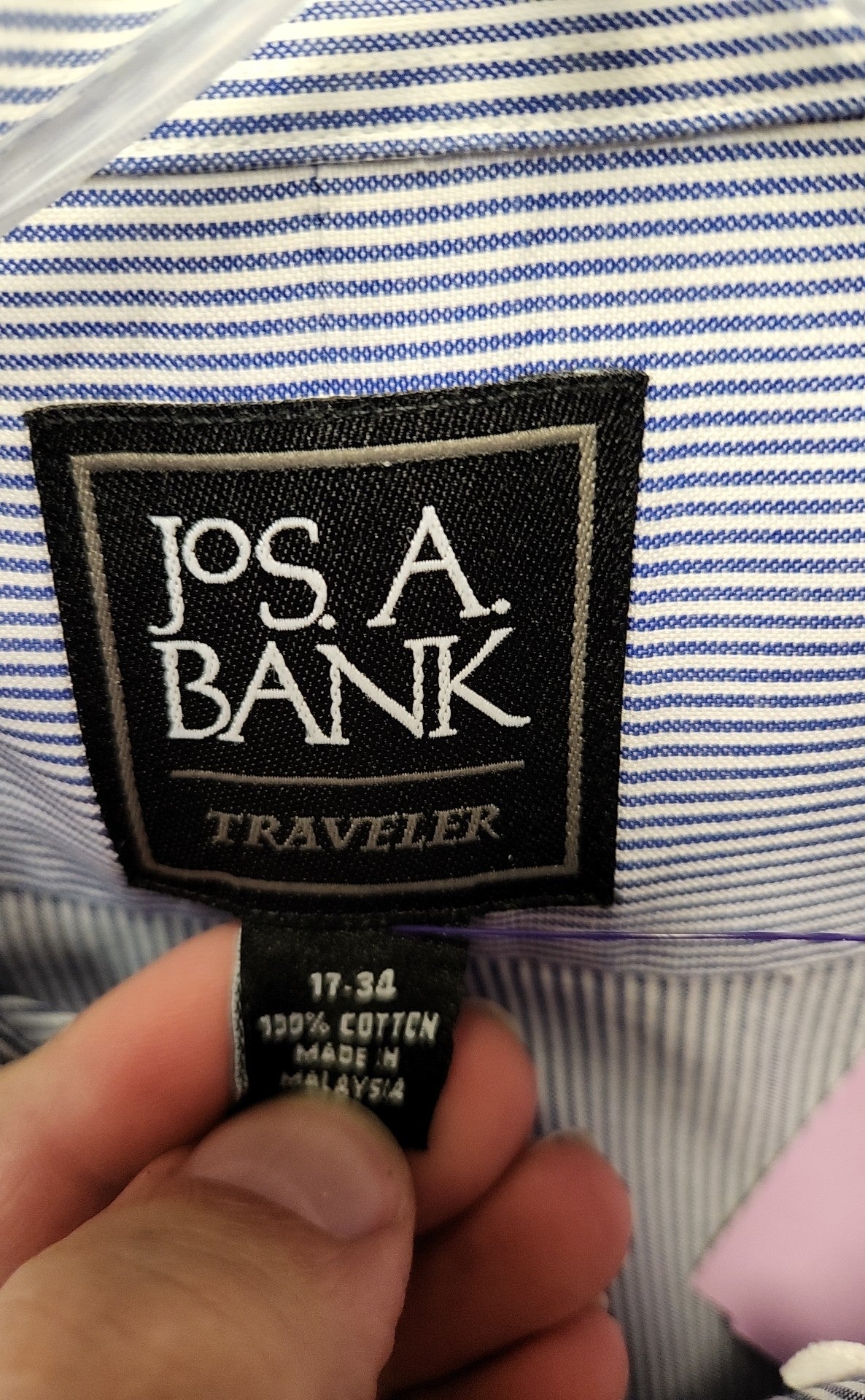 Jos A Bank Men's Size XL Blue Shirt