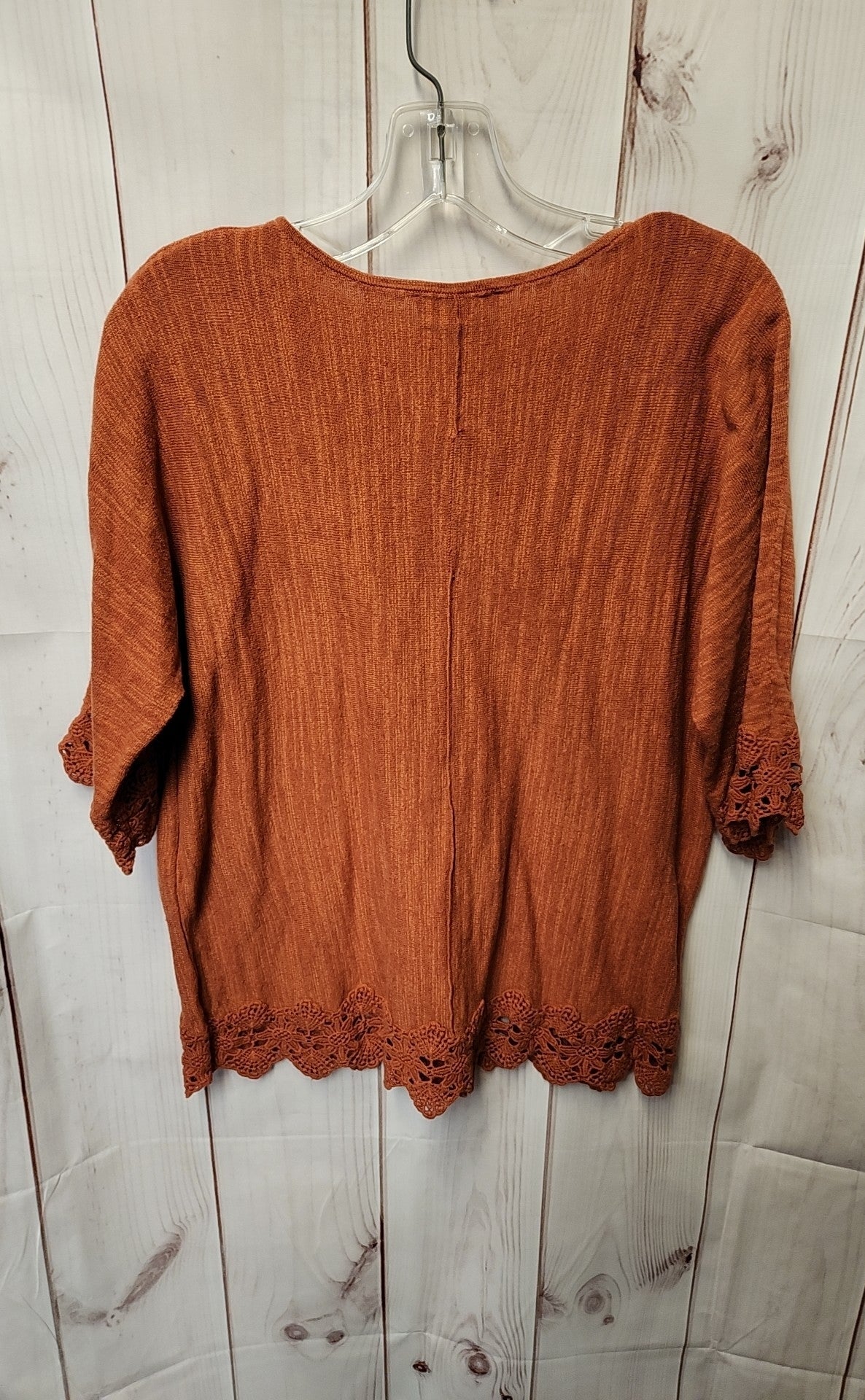 Coldwater Creek Women's Size M Petite Orange Short Sleeve Top