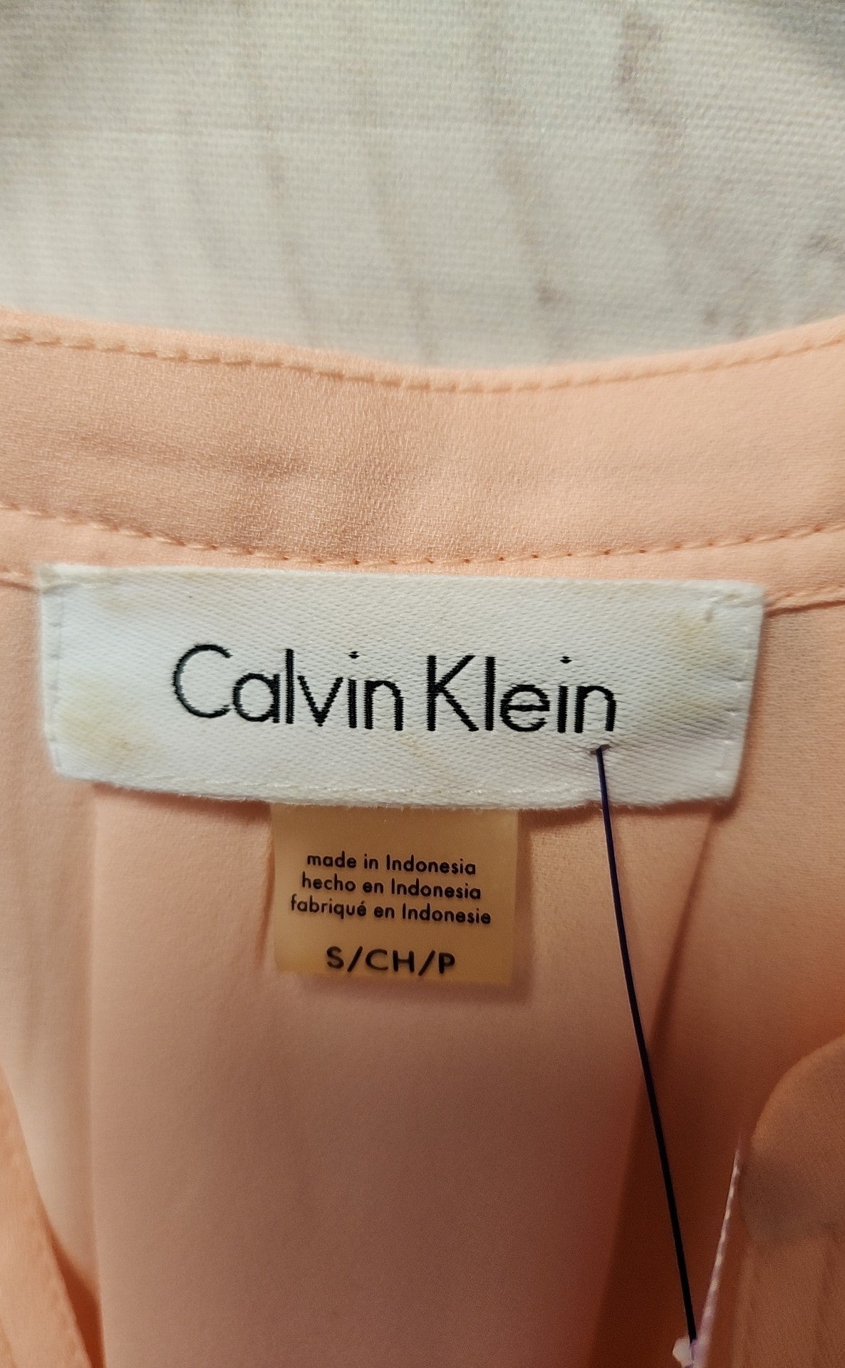 Calvin Klein Women's Size S Peach Short Sleeve Top