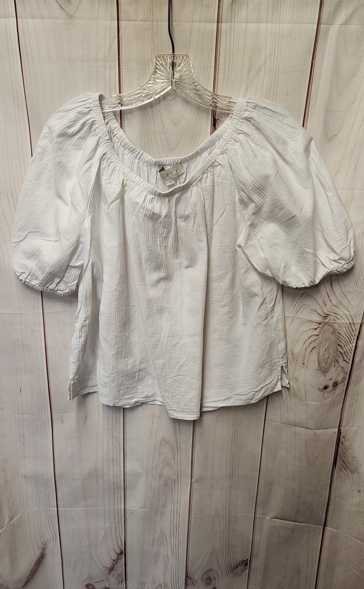 Loft Women's Size M White Short Sleeve Top